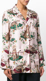 Floral & Cat-Print Pajama Shirt & Pant Set