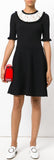 Contrast Lace-Trimmed Dress
