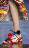 Multicolor Pompom & Tassels Leather Sandals - DESIGNER INSPIRED FASHIONS