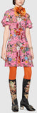 'Flora' Snake Print Dress, Pink - DESIGNER INSPIRED FASHIONS