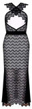 Black Zig-Zag Macrame Midi Dress