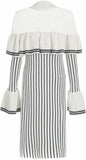 Stripe Knit Ruffle Dress