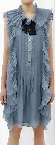 Ruffle Pleated Mini Dress