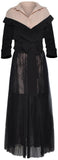 Draped Wrap Tie-Waist Shirt and Lace Skirt Set