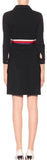 Black Zip-Front Web-Trim Dress