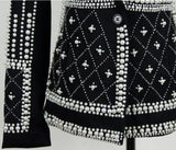 Faux-Pearl Embellished Blazer in Black - DESIGNER INSPIRED FASHIONS