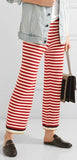 Striped Stretch Knit Top & Pant Set