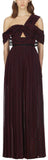 One-Shoulder Plumetis Maxi Dress