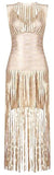 'Anaya' Metallic Fringed Bandage Dress - DESIGNER INSPIRED FASHIONS