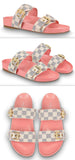 'Bom Dia' Flat Damier Mule