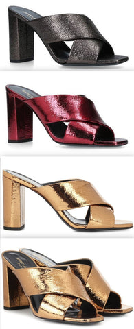 Metallic 'Lou Lou' Mules - Black, Red, Gold | DESIGNER INSPIRED FASHIONS