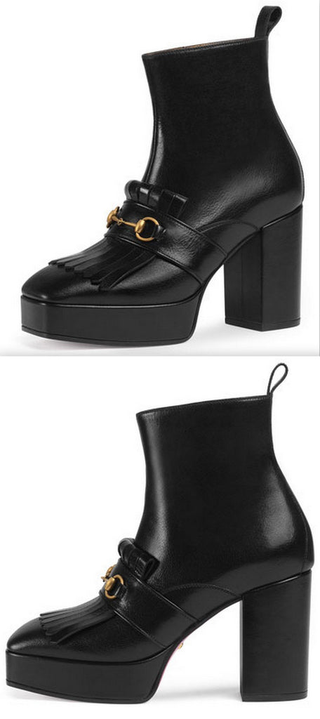 Novel Platform Kiltie Ankle Boot