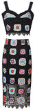 Macrame Top and Skirt Set with Patchwork