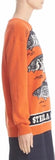 Fish Logo Intarsia Sweater, Orange or Light Blue