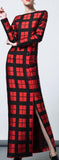 Boat-Neck Window Printed Maxi Dress