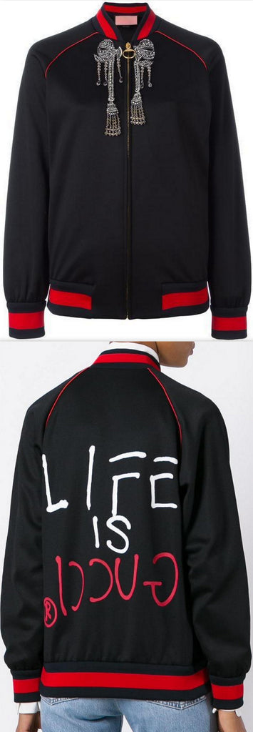Web Embellished Bomber Jacket