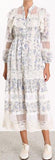 Lace-Trimmed Floral Print Dress