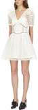 White Floral Petal Broderie Mini Dress