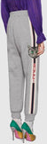 Grey Stripe Embroidered Jogging Pants