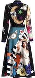 Mixed Print A-Line Dress