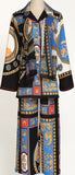 Printed Pajama Set with Scarf