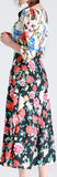 Multi Floral Print Midi Dress
