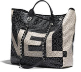 Printed Canvas Large Shopping Tote
