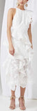 Ruffled Lace White Dress