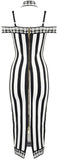 Striped Off-the-Shoulder Halter Dress