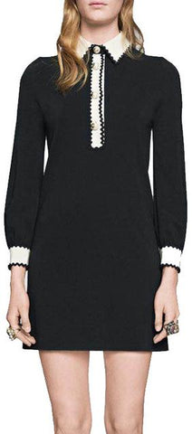 Black & White Long-Sleeve Dress