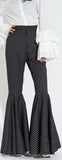 Pinstripe Bell-Bottom Pants