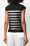 Stripe Knitted Top, Black