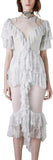 Fitted Lace Dress with Ruffle Detail