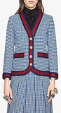 Web-Trim Wool-Blend Jacket & Midi Skirt Set