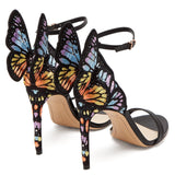 Chiara Butterfly-Wing Leather Stiletto Sandals