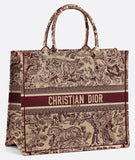 Book Tote Toile De Jouy Bag - Burgundy/Red or Dark Blue