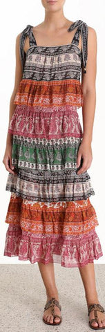 'Amari' Tiered Tie Dress