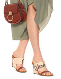 Canvas and Leather Logo Wedges