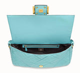 Baguette Large Leather Bag - Pale Yellow, Pale Blue, Purple | DESIGNER INSPIRED FASHIONS