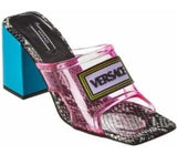 Logo Leather and PVC Sandals