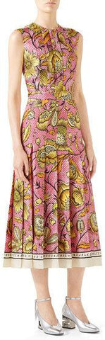 Floral Print Pleated Dress