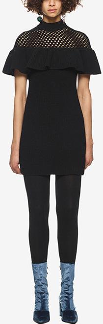 Yoke Frill Sweater Dress
