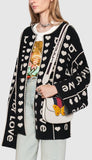 'Blind for Love' Black & White Knit Cardigan
