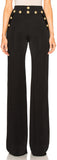 Lion Head-Gold-Button-Embellished Wide Legged Pants - Black or White - DESIGNER INSPIRED FASHIONS