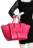 Grained Calfskin Medium Phantom Luggage, Fuchsia - DESIGNER INSPIRED FASHIONS