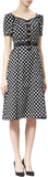 Black & White Polka Dot Print Dress - DESIGNER INSPIRED FASHIONS