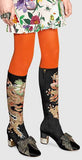 Dragon Satin Mid-Heel Knee Boot, Black