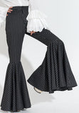 Pinstripe Bell-Bottom Pants