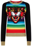 Tiger Embroidered Knit Sweater