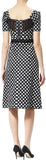 Black & White Polka Dot Print Dress - DESIGNER INSPIRED FASHIONS